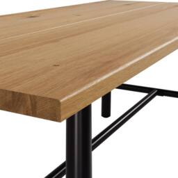 Wyld Haus Northmere Tawny Grain Wood Effect Dining Table with Black Metal Frame in Natural - thumbnail 5
