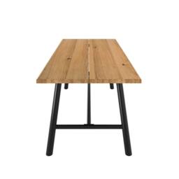 Wyld Haus Northmere Tawny Grain Wood Effect Dining Table with Black Metal Frame in Natural - thumbnail 4