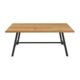 Wyld Haus Northmere Tawny Grain Wood Effect Dining Table with Black Metal Frame in Natural - thumbnail 2