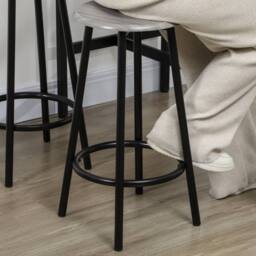 STILVORA Bar Table Set with 4 Stools wooden structure Grey - thumbnail 9