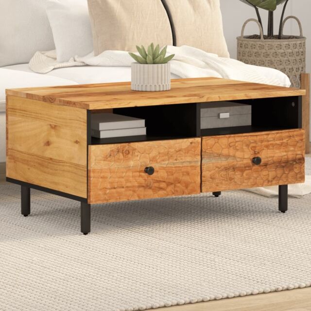 Berkfield Home Coffee Table 80x54x40 cm Solid Wood Acacia in Brown - Size: 80 x 54 x 40 cm - image 1