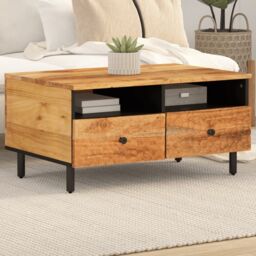 Berkfield Home Coffee Table 80x54x40 cm Solid Wood Acacia in Brown - Size: 80 x 54 x 40 cm - thumbnail 1