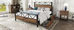 Matteo Metal Bed, 4ft6 Double Bed With 2 Drawerss, Durable & Sturdy in Black - thumbnail 8