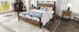 Matteo Metal Bed, 4ft6 Double Bed With 2 Drawerss, Durable & Sturdy in Black - thumbnail 9
