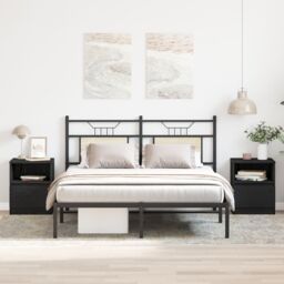 Berkfield Home Nightstands 2-Pack Black Oak 40x40x50 cm Made of Engineered Wood - Size: 40 x 40 x 50 cm