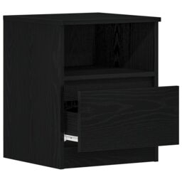 Berkfield Home Nightstands 2-Pack Black Oak 40x40x50 cm Made of Engineered Wood - Size: 40 x 40 x 50 cm - thumbnail 5