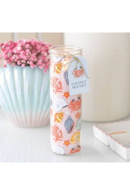 KDMD Pastel Shell & Coconut Sea Salt Candle - Beachy Home Decor & Gift in Light Pink - image 1