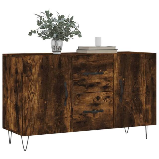 Berkfield Home Sideboard Smoked Oak 100x36x60 cm Engineered Wood in Brown - Size: 100 x 36 x 60 cm - image 1