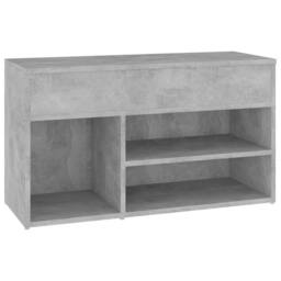 Berkfield Home Shoe Bench Concrete Grey 80x30x45 cm Engineered Wood - Size: 80 x 30 x 45 cm