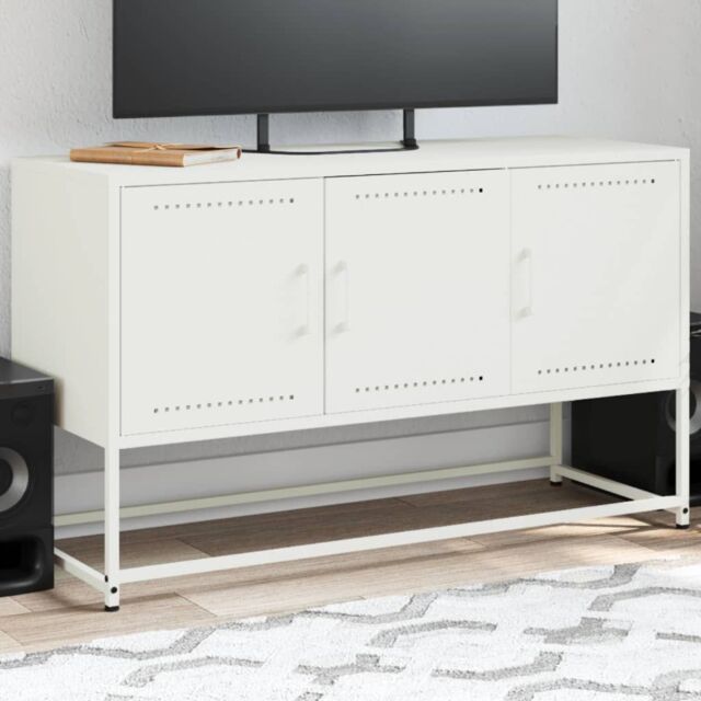 Berkfield Home TV Cabinet White 100.5x39x60.5 cm Steel - image 1