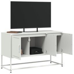 Berkfield Home TV Cabinet White 100.5x39x60.5 cm Steel - thumbnail 5