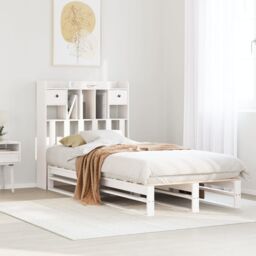 Berkfield Home Bookcase Bed without Mattress White 75x190 cm Small Single Solid Wood Pine - thumbnail 1