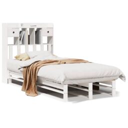 Berkfield Home Bookcase Bed without Mattress White 75x190 cm Small Single Solid Wood Pine - thumbnail 2