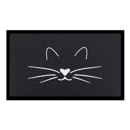 Artsy Mats Cat Face Indoor & Outdoor Doormat in Black - Size: 90 cm x 60 cm - thumbnail 2