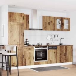 Berkfield Home 8 Piece Kitchen Cabinet Set Kalmar Old Wood Engineered Wood in Brown - thumbnail 3