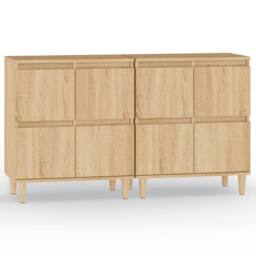 Berkfield Home Sideboards 2 pcs Sonoma Oak 60x35x70 cm Engineered Wood in Light Tan - Size: 60 x 35 x 70 cm - thumbnail 3