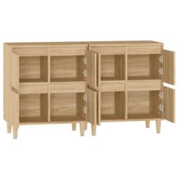 Berkfield Home Sideboards 2 pcs Sonoma Oak 60x35x70 cm Engineered Wood in Light Tan - Size: 60 x 35 x 70 cm - thumbnail 7
