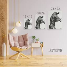 "Artery8 Anatomical study of mans lateral muscles Stolk Canvas Wall Art Print in White - Size: W12"" x H16""" - thumbnail 4