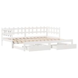 Berkfield Home Daybed with Trundle & Drawers without Mattress White 80x200 cm - thumbnail 3