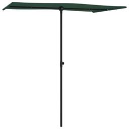 Berkfield Home Outdoor Parasol with Aluminium Pole 180x110 cm Green - thumbnail 1