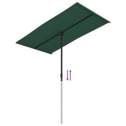 Berkfield Home Outdoor Parasol with Aluminium Pole 180x110 cm Green - thumbnail 7