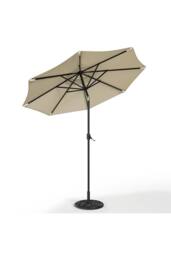 Garden Sanctuary 24 Solar LED Lights Patio Crank Parasol with Floral-Pattern Base in Beige - thumbnail 5