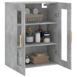 Berkfield Home Wall Mounted Cabinet Concrete Grey 69.5x34x90 cm - thumbnail 5
