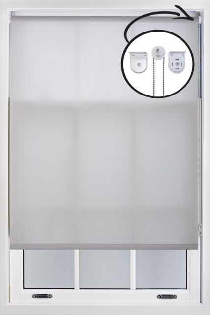 Furnished Grey Daylight Roller Blinds with Metal Fittings - Trimmable Window Shade - Size: 100 cm width x 165 cm drop - image 1