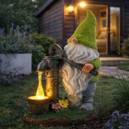 Gardenwize Solar Garden Gnome Statue with Water Pump & LED Light - thumbnail 2