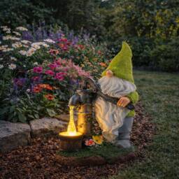 Gardenwize Solar Garden Gnome Statue with Water Pump & LED Light - thumbnail 6