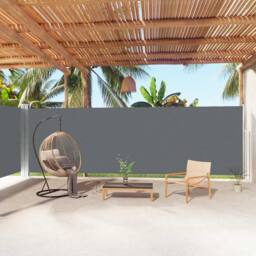 Berkfield Home Retractable Side Awning Anthracite 200x1000 cm in Dark Grey - thumbnail 2