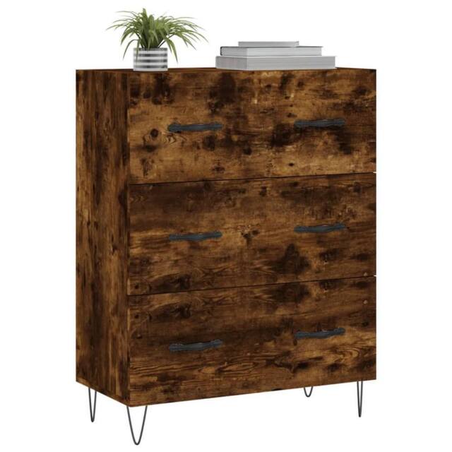 Berkfield Home Sideboard Smoked Oak 69.5x34x90 cm Engineered Wood in Brown - image 1