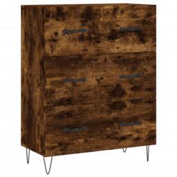 Berkfield Home Sideboard Smoked Oak 69.5x34x90 cm Engineered Wood in Brown - thumbnail 3
