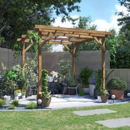 "Dunster House Wooden Pergola Plant Frame 2m x 2m (6'6"" x 6'6""), Utopia in Brown" - thumbnail 6