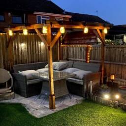 "Dunster House Wooden Pergola Plant Frame 2m x 2m (6'6"" x 6'6""), Utopia in Brown" - thumbnail 4