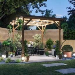 "Dunster House Wooden Pergola Plant Frame 2m x 2m (6'6"" x 6'6""), Utopia in Brown" - thumbnail 2