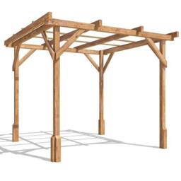 "Dunster House Wooden Pergola Plant Frame 2m x 2m (6'6"" x 6'6""), Utopia in Brown"