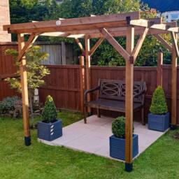 "Dunster House Wooden Pergola Plant Frame 2m x 2m (6'6"" x 6'6""), Utopia in Brown" - thumbnail 5