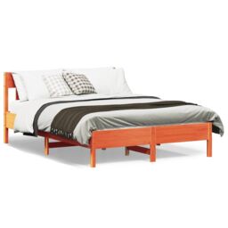 Berkfield Home Bed Frame without Mattress Wax Brown 120x190 cm Small Double Solid Wood Pine - thumbnail 1