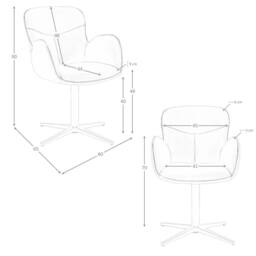 Angel Cerda Swivel Dining Chair in Chocolate Brown Leatherette - thumbnail 8