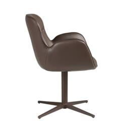 Angel Cerda Swivel Dining Chair in Chocolate Brown Leatherette - thumbnail 7