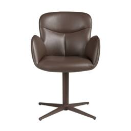 Angel Cerda Swivel Dining Chair in Chocolate Brown Leatherette - thumbnail 2