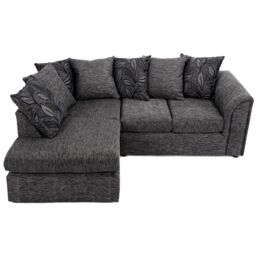 Furnishings For Less UK Byron Dundee Chenille Fabric 3 to 4 Seater L Shaped Corner Sofa Grey or light Grey Left Hand Facing - thumbnail 3