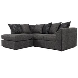 Furnishings For Less UK Byron Dundee Chenille Fabric 3 to 4 Seater L Shaped Corner Sofa Grey or light Grey Left Hand Facing - thumbnail 2