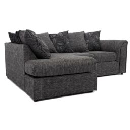 Furnishings For Less UK Byron Dundee Chenille Fabric 3 to 4 Seater L Shaped Corner Sofa Grey or light Grey Left Hand Facing - thumbnail 4