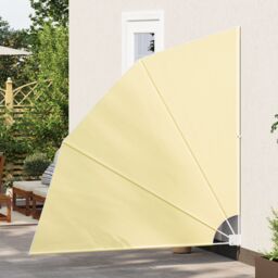 Berkfield Home Balcony Privacy Screen Folding Manual Sand 210 x 210 cm Fabric in Brown - thumbnail 3