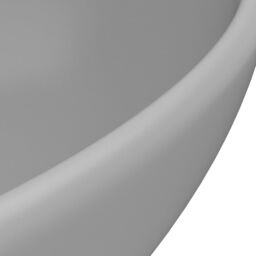Berkfield Home Luxury Basin Oval-shaped Matt Light Grey 40x33 cm Ceramic - thumbnail 5