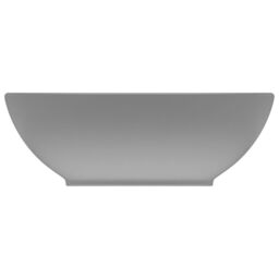Berkfield Home Luxury Basin Oval-shaped Matt Light Grey 40x33 cm Ceramic - thumbnail 3