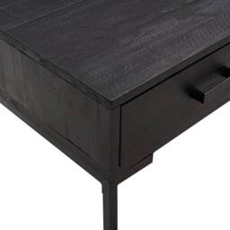 Berkfield Home Decorative Coffee Table Black 90x50x35 cm Solid Pinewood - Size: 90 x 50 x 35 cm - thumbnail 6