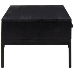 Berkfield Home Decorative Coffee Table Black 90x50x35 cm Solid Pinewood - Size: 90 x 50 x 35 cm - thumbnail 5